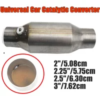 2'' 2.25'' 2.5'' 3" Universal Catalytic Converter Oxygen Sensor 400Cells High Flow Muffler Catalyst Converter Round 2.4L Engine