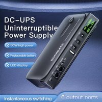 Portable DC UPS Power Supply 4x18650 Replaceable Battery Design 5V-24V Output for Home Router Modem and Emergency Backup Power
