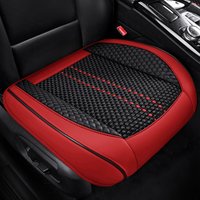 1pc Premium PU Leather + Ice Silk Car Seat Covers Soft Touch 3D Side Support Comfortable Non Slip All Season Use Easy to install