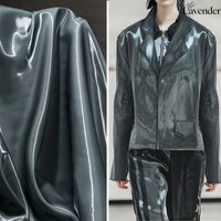 Wholesale Liquid Fabric 100% Polyester Fabric Luxury Shiny Metallic Reflective Organza Fabric for Wedding Dress Use