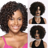 European and American Fashion Elastic Net Black Small Curly Short Hair Synthetic Wig Cap