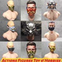 1/6 1/12 Scale Soldier Japanese Samurai Prajna Mask Demon Helmet for 12" 6" Action Figure Model Toys
