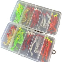 25 Road Ya Fish Bait Set Lead Head Hook T-Tail Combination Catfish Sea Bass Black Fish Bent Mouth Fishing Supplies Fishing Gear