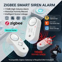 Zigbee Smart Siren Alarm 110dB,Optional Vibration Detect Alarm Siren,Smart Home Security Automation Linkage Via Tuya Z2M Gateway
