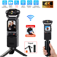 4K Pocket Action Camera Touch Screen WIFI Outdoor DV 180° Rotatable Anti-shake Bodycam Portable Small Video Recorder Vlog Cam