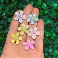 New Arrival 6-8Pcs Various Flowers Resin Shoe Buckle Charms Woman Popular Sandals Decorations Fit Birthday Presents