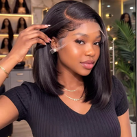 Short Bob Wig Human Hair Wear And Go Glueless Wigs 13x4 Hd Lace Straight Human Hair Wigs For Black Women HD Bob Lace Front Wigs Human Hair