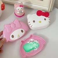 Sanrio New Hello Kitty My Melody Kawaii Anime Cartoon Soap Box Household Use Bathroom Drain Cute Sense of Luxury Creativity