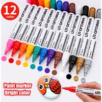 12color Paint Marker,Waterproof Not Easy To Fade,Car Paint,Wood,Ceramics,Tires, Balloons,Shoes,Metal Markers Paint-Mending Pen