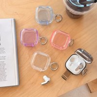 For Samsung Galaxy Buds 4 / Buds 4 Pro Clear Protective Case, Shockproof Cover with Lock Buckle & Keychain Hook
