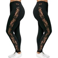 3XL Plus Size Lace High Waist Fitness Leggings Women Holllow Out Yoga Pants Gym Workout Sports Trousers