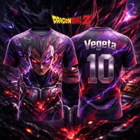 Summer New Adult Men Dragon Ball NO.10/7 Vegeta 3D Printed Football Jersey T-Shirt Kids Anime T-Shirt Special Kids Jersey Y2K