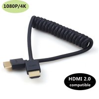 【LANO】New Black / Red HD Male to Micro HD/MINI HD/ HD Male Nylon Coiled Cable 1080P / 4K 60Hz 18Gbps HDR for Monitor TV COMPUTER