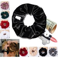 Arrived Zip Scrunchies Hidden Storage Earphones Money Keys Women Velvet Hair Tie Pocket Hair Styling Srunchies Ornaments