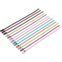 20-500 pcs Iron Colorful Ball Bead Chain Fits Key Chain Dog Tag Bulk Chains With Connector For DIY Pendant Jewelry Finding