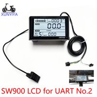 SW900 LCD 24V 36V 48V 52V 60V 72V E-Scooter 5+2 Pin Plug Riding Speed Time Display for UART No.2 communication protocol E-bike