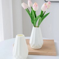 european-style simulated plastic vase ornaments, rhombic vases, fresh and simple flower arrangements, minimalist vases