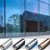 Einweg-Spiegel-Fensterfolie, Sichtschutz, selbstklebende Folie, Anti-UV-Hitzekontrolle, reflektierende Fenstertönung für Zuhause, Büro, Vinyl, Silber