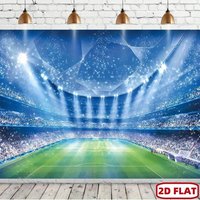 2D flat 1pc field background polyester banner and football field design - birthday, anniversary, graduation ceremony