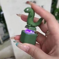 Rechargeable Lizard Voice Key Ring Fidget With LED Lizard Sounds Pendant Flash Effects Lizard Button Keychain Colorful Lights