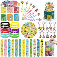 Spongebob Party Favors Birthday Party 3D Balloon Gifts Bracelet Badge Stickers Stamp Baby Shower For Christmas Party Gift Decor