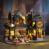 Retro Magic City DIY Wooden Doll Houses Assembled Building Kits With Furniture LED Lights Home Decoration Adult Handmade Gifts