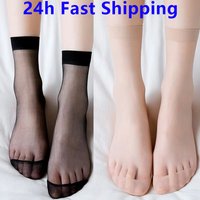 5pairs Transparent Summer Socks Ultrathin Women Nylon Ladies Female Short Ankle Meias Elastic Crystal Spring Silk Sox Cool Socks