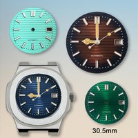 Watch modification parts 30.5mm S Dial NH35 Watch Nautilus Dial Nh35 S Dial Green Luminous NH35 Movement for 41mm Watch Cases