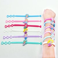 6/12PCS Mermaid Soft Rubber Bracelet Children's Day Gift Mermaid Birthday Party Favor Gifts Girl Children Pinata Gift Bag Filler
