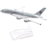 JASON TUTU 16cm QATAR Airways Airbus A380 Airplane Model Airplane Diecast Metal 1/400 Scale Planes