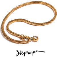 Yhpup Fashion 316L Stainless Steel Exquisite Chain Bracelet Bangle for Women 18K Gold Color PVD Plated Metal Chic Jewelry Gift