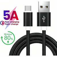 Fast Charging Cable Type C USB For iPhone 15 16 17 Samsung S25 A55 Xiaomi 14T Redmi Note 13 POCO X5 Huawei Realme Braided Cable