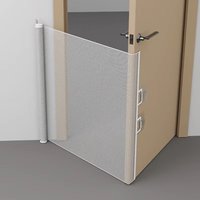 Adjustable Pet Mesh Isolation Net Anti-Escape Reinforced Retractable Pet Gate Double Lock Easy Install Safety Barrier for Cat