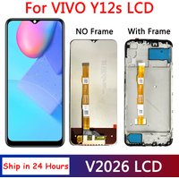 6.51"AAA+ For vivo Y12s 2020 LCD Display Touch Screen Digitizer Assembly For VIVO Y12S V2026 V2033 V2042 LCD Frame