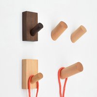Nordic Furniture Hook Creative Wood Wall Hanger Docoration Beech Clothes Hat Key Hook Coat Hanger Walnut Hook
