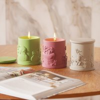 Boowan Nicole Christmas Candle Jar with Lid Silicone Mold for Concrete Handmade Christmas Decorations Making Tools