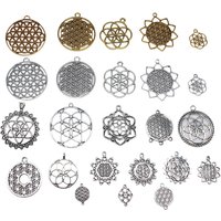 10pcs The Flower Of Life The Seed Of Life Charms Tibetan Silver Color Pendants Antique Jewelry Making DIY Handmade Craft