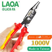 LAOA LA321208 8 Inch 1000V Insulated Needle Nose Pliers High Voltage Resistant Wire Cutter Stripper Electrician Hand Tool