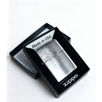 Zippo Lighter Classic Brushed Silver Brass Windproof Collection in box