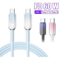 PD60W USB C To Type C Cable Dual Type-C Port Fast Charging Data Cord for iPhone 16 Samsung MacBook iPad Xiaomi USBC Charger Wire