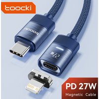Toocki PD 27W Magnetic Type C Cable For iPhone 14 13 12 11 Pro Max X XR XS 8Plus LED Indicator 2.4A Fast Charge Magnet Data Cord