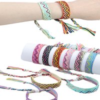Nepal Ethnic Woven Bracelet Handmade Friendship Braid Rope Weave Hand Strap Embroidery Bangle Tassels Couple Boho Wrap Women Men