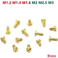 100 pièces M1.2 M1.4 M1.6 M2 M2.5 M3 laiton cuivre fendu capuchon tête colonne ronde fromage tête vis boulon longueur 2-10mm DIN84 GB65