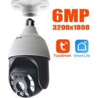 Ultra 6MP Outdoor Wireless WIFI Camera E27 Bulb Type for Smart Home Tuya APP IP66 Waterproof Auto Track Motion Detection