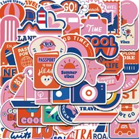 50PCS Travel Stickers Stationary Nostalgia Laptop Luggage Card Aesthetic Creative DIY Gift Art Picture Gifts Coffee Sticker