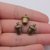 5pcs 17x10x11mm Rhodium Color Antique Gold Color Antique Bronze Color 3D Acorn Charms Hazelnut Charms