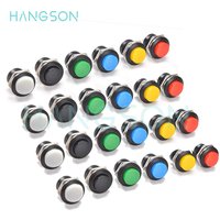 6Pcs R13-507 Momentary Push Button 2 Pin Self-Resetting Mini No Lock Round SPST 1NO Switch 3A 250V AC/6A 125V AC Button Assorted