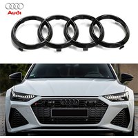 1Pcs 4 Ring Logo Car Hood Front Bonnet Grill Rear Trunk Emblem Sticker For Audi Sline A4 b8 b6 b7 b9 8v A6 c7 c6 A5 Q5 A1 A3 8p