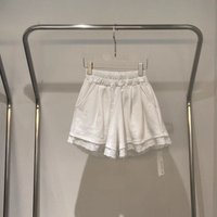 Fashion Korean New Versatile Elastic Waist Lace Casual Shorts Casual Loose Pocket Women's Wide Leg Pants