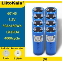 Liitokala 3.2V 50Ah LiFePO4 Battery 60145 Lithium iron phosphate for 12V 24V Off Grid Solar Energy Car Golf Cart Camping Trip